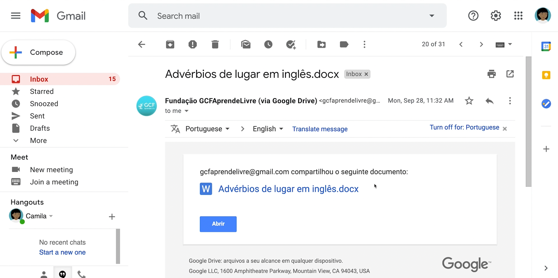 Como utilizar o Google Drive integrado a Google Sala de Aula 11